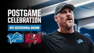 Lions vs Buccaneers postgame locker room celebration [upl. by Alaunnoif694]