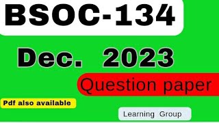 BSOC 134 DEC 2023 Paper ignou ignouexam ignouquestionpaper [upl. by Nydroj809]