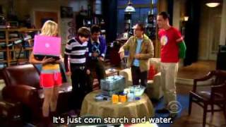 TBBT 02x03 Corn starch and water nonNewtonian fluid dancing [upl. by Imeaj266]