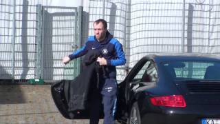 Alexander Iashvili mit Porsche zum Training  Karlsruhe  270210 [upl. by Sllew932]