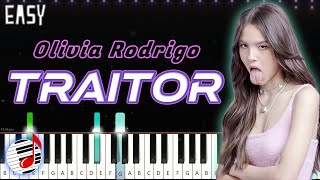 Traitor Lyrics Piano By Olivia Rodrigo  EASY Piano Song Tutorial [upl. by Alyacim]