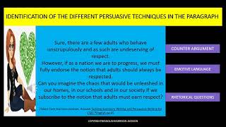 CSEC ENGLISH A UNDERSTANDING THE PERSUASIVE ESSAY [upl. by Firooc]