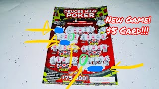 TRYING OUT BRAND NEW 5 DEUCE WILD POKER CALIFORNIA LOTTERY SCRATCHERS SCRATCH OFF [upl. by Arehc]