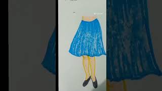 A line skirt and Four gore skirt sketch drawing youtubeshorts youtubefeeds [upl. by Nari]