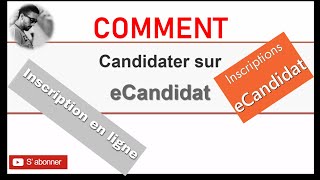 التسجيل عبر ECandidat Postuler à une formation sur eCandidat [upl. by Elvah]