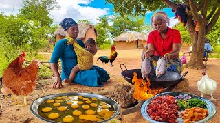 African Village Life Cooking Village Food For Breakfast [upl. by Sension]