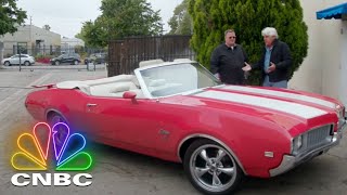 Jay Lenos Garage Billy Gardell Shows His Vintage 1969 Oldsmobile Cutlass Convertible  CNBC Prime [upl. by Rahsab]