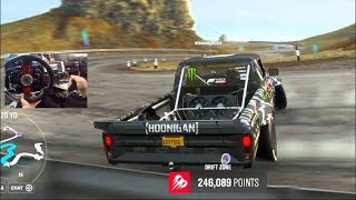 Gymkhana 10 ReviewHoonitruck vs Fortune Island Touge  Forza Horizon 4 Fanatec wheel [upl. by Jaela]