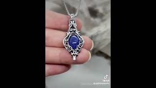 🔮💙💫Indicon Tanzanite ornate antiqued sterling silver handmade talisman zdartisanjewelry IG [upl. by Yrem]