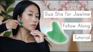 Gua Sha For Jawline Follow Along Tutorial [upl. by Aivatnuahs]