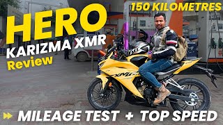 Hero Karizma XMR 210 Mileage Test 🔥 Top Speed 👉🏼 Review [upl. by Elisee970]