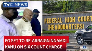 VIDEO Nnamdi Kanu in Court as FG Set to Arraign IPOB Leader on SixCount Amended Treason Charge [upl. by Nivlen]