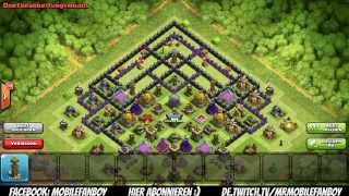 TOWNHALL 9 TRAP BASE  CLASH OF CLANS HD RATHAUS 9 [upl. by Easlehc]