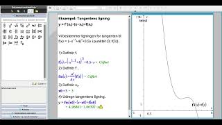 Tangentens ligning i Nspire [upl. by Mutua]