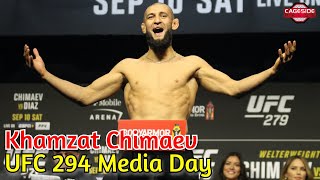 Khamzat Chimaev Not Worried About Strickland Calls Himself Money Fight  UFC 294 [upl. by Yecats]