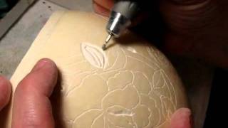 Eggshell Carving Classes Ostrich shell CarvingSculpture [upl. by Wallie689]