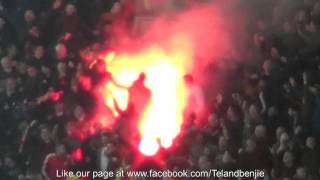 Liverpool Fans set off flares at Old Trafford after Coutinho scores against Manchester United [upl. by Eelrihs]