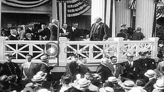 Nominated President Woodrow Wilson delivers an acceptance speech and nominated StHD Stock Footage [upl. by Ednyl189]