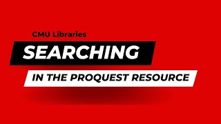 Searching the ProQuest Database [upl. by Simpkins]