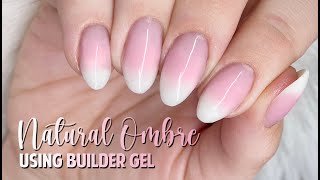 LAZY NATURAL OMBRE BUILDER GEL NAIL TUTORIAL [upl. by Hank249]