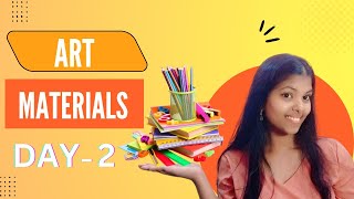 ART MATERIALS DAY 2 watch full video ✨art drawing artmaterials materials day2 [upl. by Anyk]