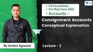 L2 Consignment Accounts  Conceptual Explanation  CA Accounts  MayJune2022  Anshul Agrawal [upl. by Roobbie723]