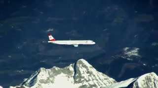 LOVE to FLY  formation flight with Airbus A321 overflying Austrian alps  must see [upl. by Atilem]