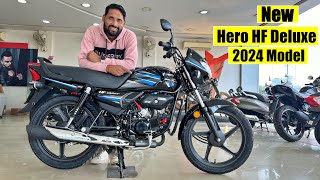 New Hero Hf Deluxe 2024 Model Launch With New Update Price Mileage New Features Full Review [upl. by Anilys]