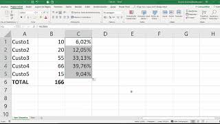 Cálculo Porcentagem Excel [upl. by Hamilton]