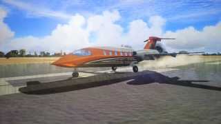 FSX PIAGGIO P 180 MILAN AIRPORT TAKE OFF  WITH HEAVY RAIN [upl. by Onaivlis]