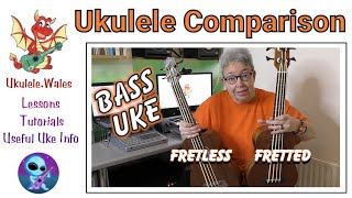 Fretless Bass Ukulele Vs Fretted Bass Uke  U Bass Comparison [upl. by Nolava]