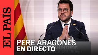 DIRECTO  Rueda de prensa de Pere Aragonès tras su reunión con Pedro Sánchez en Barcelona  EL PAÍS [upl. by Shaylah]