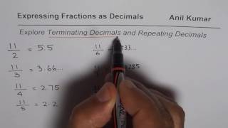 Repeating and Terminating Decimals from Fractions [upl. by Enirehtahc]