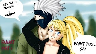 Coloring Kakashi x Naruko Fanart Paint Tool SAI Part 1 [upl. by Hyland620]