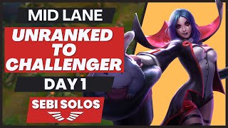 Unranked To Challenger  Day 1  Sebi Solos [upl. by Annaet]