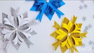 How to make flower from glitter paper  glitter paper flower making  glitter paper flower ideas [upl. by Pedrotti]