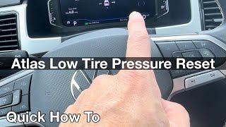 How to reset low tire pressure light on a Volkswagen Atlas [upl. by Aiynat807]