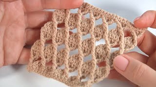 EASY and Fascinating 3D Crochet Stitch PatternEasy Textured Stitches for a Blanket Scarf and More [upl. by Gay870]