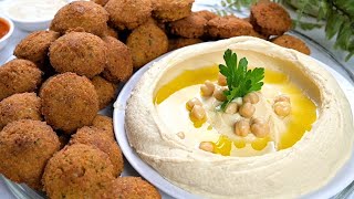 الطريقة الصحيحة لعمل فلافل مقرمشة وحمص كريمي ولذيذ Flavorful Hummus and Crunchy Falafel Recipe [upl. by Ahselef645]