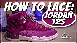 AIR JORDAN 12 LACE TUTORIAL  HOW TO LACE RETRO JORDAN 12s  HOW TO LACE JORDAN 12s [upl. by Shapiro]