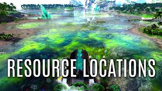 MAIN RESOURCE LOCATIONS for PVP  Crystal Isles  ARK Survival [upl. by Shewchuk674]