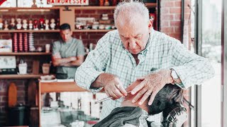 Classic Sicilian Barber Shave From Retired Barber Melbourne Aus [upl. by Adnwahsar]