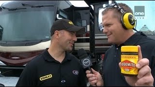 2012 NSCS  Michigan 400  Marcos Ambrose Vegemite Interview HD [upl. by Araet]