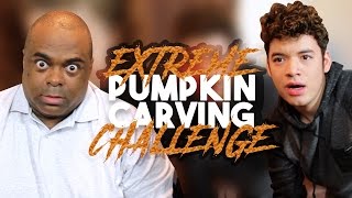 EXTREME Pumpkin Carving Challenge Gone Wrong with Lamarr Wilson  TaeBrooks [upl. by Ellerol]