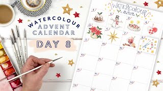 Watercolour Advent Calendar Day 8 [upl. by Viridis]