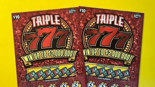 A COUPLE OF TRIPLE 777 SCRATCH OFFS FROM THE FLORIDA LOTTERY [upl. by Ynaffi296]