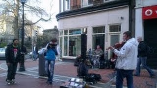 Remi Sikora Michal Ciesluk and Julian Pusca busking on Grafton Street Dublin Ireland 2013 [upl. by Natam]