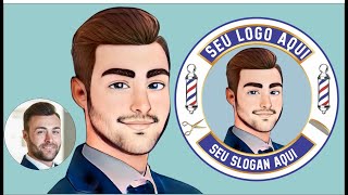 Transformar fotos em desenho caricatura cartoon logotipoToon art  CorelDraw [upl. by Hellman]