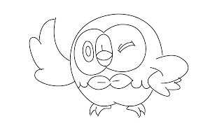 How to draw Rowlet step by step for beginner [upl. by Ycrem]