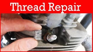 how to repair stripped spark plug threads using timesert helicoil kit [upl. by Iadrahs242]